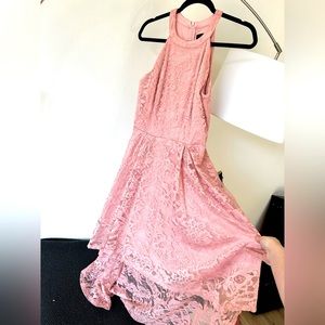 Halter Floral Lace Cocktail Dress
